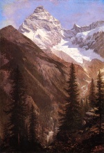 Albert Bierstadt - Peintures - Glacier Asulkan dans les Rocheuses canadiennes 