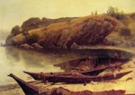Albert Bierstadt - Peintures - Canoës
