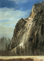 Albert Bierstadt - Bilder Gemälde - Cathedral Rocks (A Yosemite View)