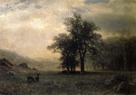 Albert Bierstadt  - Peintures - Cerf dans un paysage