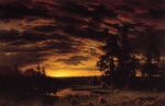 Albert Bierstadt  - paintings - Evening on the Prarie