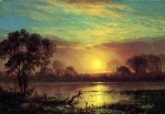 Albert Bierstadt  - Peintures - Soirée au bord du lac d´Owens Lake en Californie