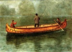 Albert Bierstadt  - Peintures - Pêche en canoë