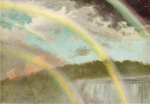 Albert Bierstadt  - Peintures - Quatre arcs-en-ciel au-dessu des chutes du Niagara 