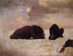 Albert Bierstadt  - Peintures - Grizzlis