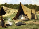 Albert Bierstadt  - paintings - Indian Camp