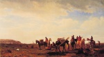 Albert Bierstadt  - paintings - Indians Traveling near Fort Laramie