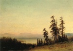 Albert Bierstadt  - Peintures - Paysage avec des cerfs