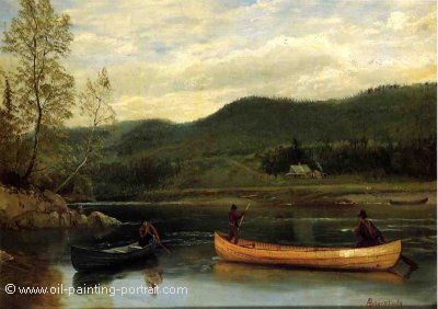 Man in two Canoes