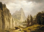 Albert Bierstadt  - Peintures - La rivière Merced dans la vallée de Yosemite 