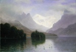 Albert Bierstadt  - Peintures - Scène de montagnes