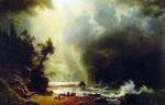 Albert Bierstadt  - Peintures - Pugest Sount sur la côte Pacifique