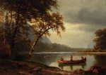 Albert Bierstadt  - Peintures - Pêche au saumon sur la rivière Cascapediac