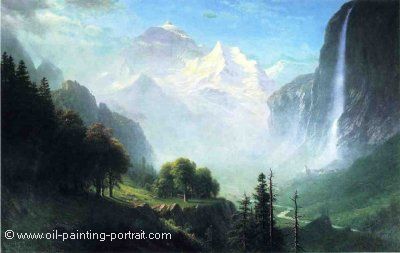 Staubbach Falls Near Lauterbrunnen Switzerland