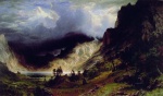 Albert Bierstadt  - Peintures - Tempête dans les montagnes Rocheuses