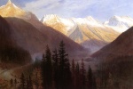 Albert Bierstadt  - Peintures - Lever de soleil sur le glacier