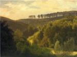 Albert Bierstadt  - Peintures - Lever de soleil sur la forêt et les bosquets