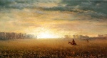 Albert Bierstadt  - Peintures - Coucher de soleil dans les Prairies