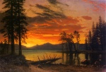 Albert Bierstadt  - Peintures - Coucher de soleil sur la rivière
