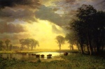 Albert Bierstadt  - Peintures - Le passage des bisons