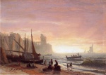 Albert Bierstadt  - paintings - The Fishing Fleet