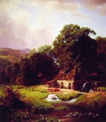 Albert Bierstadt  - Peintures - Le vieux moulin 