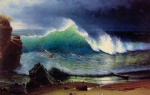 Albert Bierstadt  - Peintures - La Côte de la mer turquoise