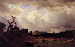 Albert Bierstadt  - paintings - Thunderstorm in the Rocky Mountains