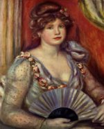 Pierre Auguste Renoir - paintings - Dame mit Faecher