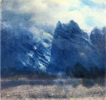 Albert Bierstadt  - Peintures - Les pics jumeaux de la vallée de Yosémite