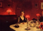 John Singer Sargent - Bilder Gemälde - A Dinner Table at Night