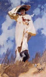 John Singer Sargent - paintings - A Gust of Wind