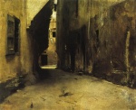 John Singer Sargent - Peintures - Une rue à Venise