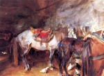 John Singer Sargent - Peintures - Ecurie arabe