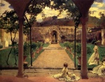 John Singer Sargent  - Bilder Gemälde - At Torre Galli Ladies in a Garden