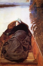 John Singer Sargent  - Bilder Gemälde - Autumn on the River