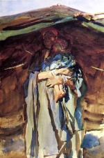 John Singer Sargent  - Peintures - Mère Bédouine 