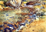 John Singer Sargent  - paintings - Brook among Rocks