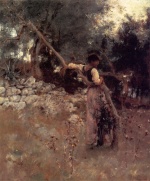 John Singer Sargent  - Peintures - Parmi les oliviers, Capri
