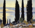 John Singer Sargent  - Bilder Gemälde - Cypress Trees at San Vigilio