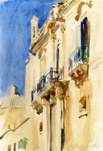 John Singer Sargent  - Peintures - Façade d'un palais 