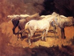 John Singer Sargent  - paintings - Horses at Palma