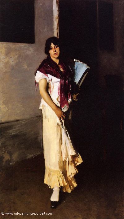 Italian Girl with Fan