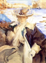 John Singer Sargent  - Peintures - Jane de Glehn dans une gondole