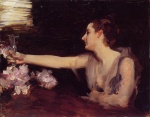 John Singer Sargent  - Peintures - Mme Gautreau portant un toast