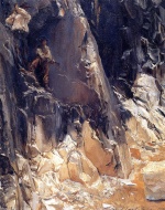 John Singer Sargent  - Peintures - Blocs de marbre à Carrare
