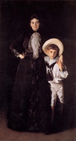 John Singer Sargent  - Peintures - Mme Edward L. Davis et son Fils Livingston