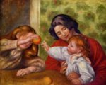 Pierre Auguste Renoir - paintings - Gabrielle, Jean und ein Maedchen