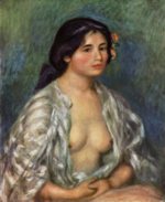 Pierre Auguste Renoir  - Peintures - Gabrielle avec le chemisier ouvert