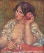 Pierre Auguste Renoir  - Peintures - Gabriele à la rose